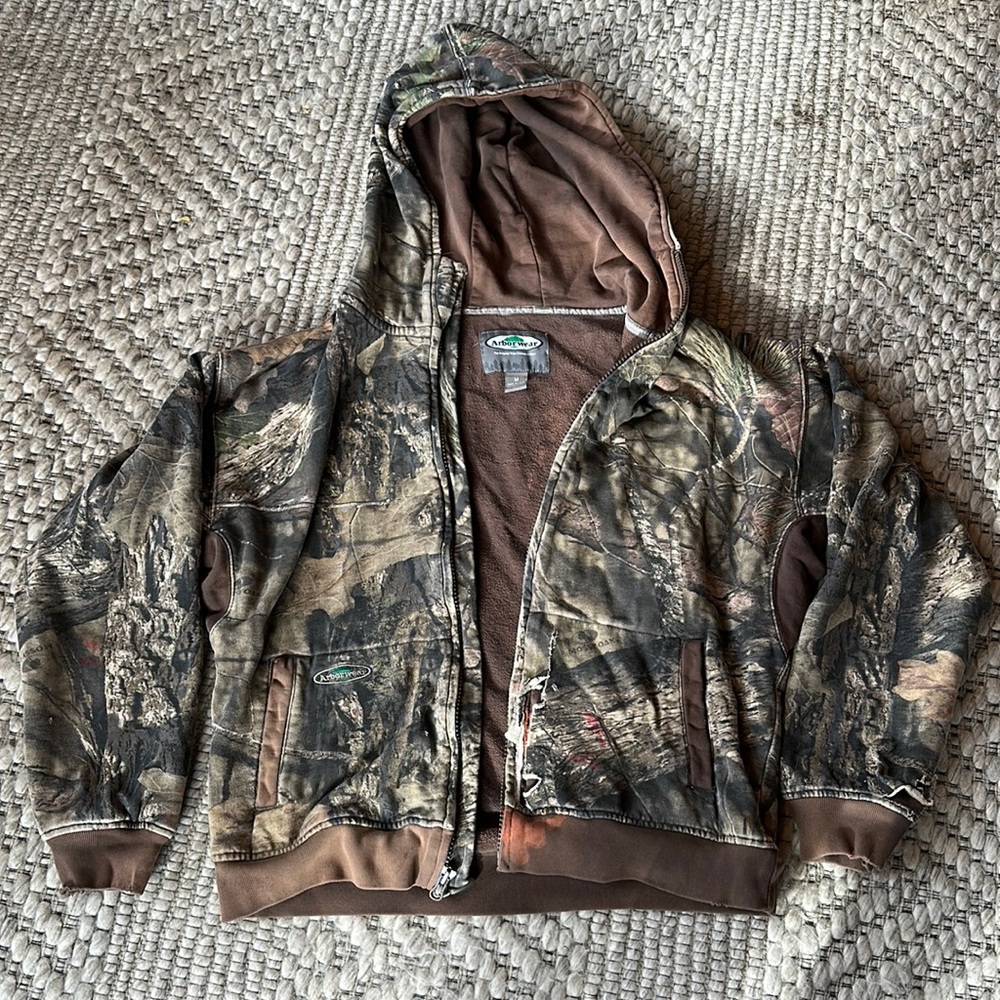 Men’s Arborwear Mossy Oak Camo Double Thick Hoodie M